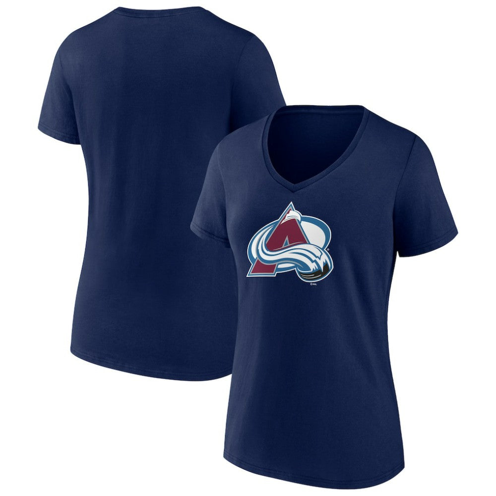 Colorado Avalanche Women's Team Primary Logo V-Neck T-Shirt - Navy | NHL online