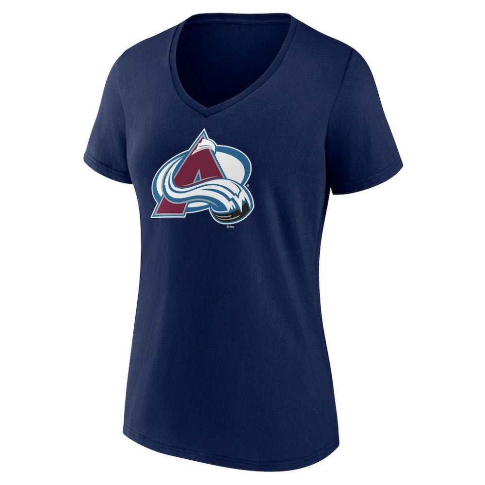Colorado Avalanche Women's Team Primary Logo V-Neck T-Shirt - Navy | NHL online