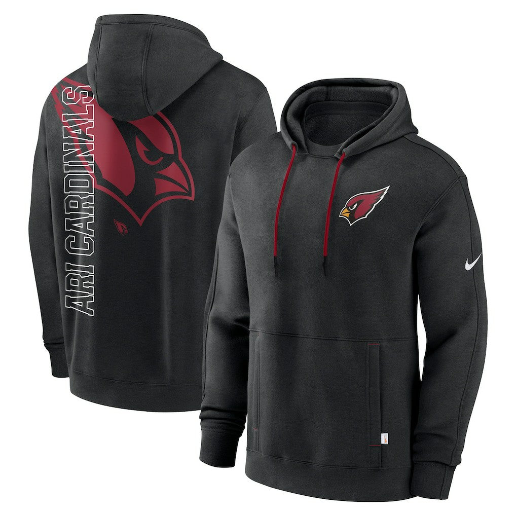 Arizona Cardinals Layered Logo Statement Pullover Hoodie - Black - Nike