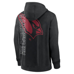 Arizona Cardinals Layered Logo Statement Pullover Hoodie - Black - Nike