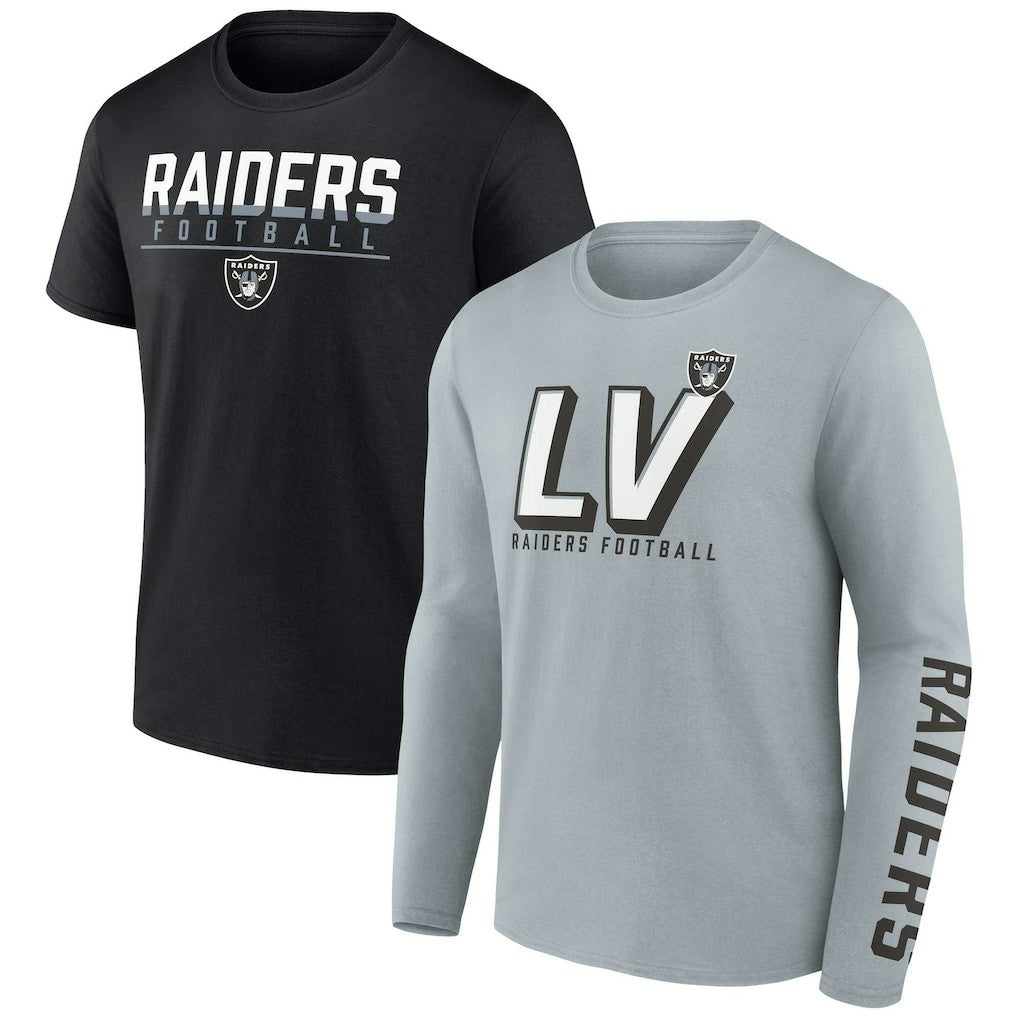 Las Vegas Raiders Two-Pack T-Shirt Combo Set - Silver/Black - Fanatics