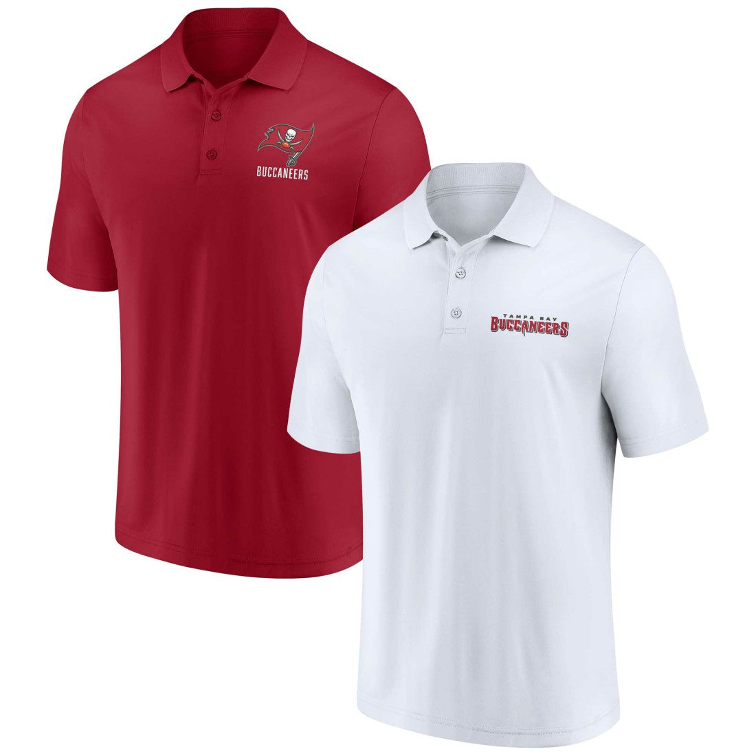 Tampa Bay Buccaneers Lockup Two-Pack Polo Set - White/Red - Fanatics