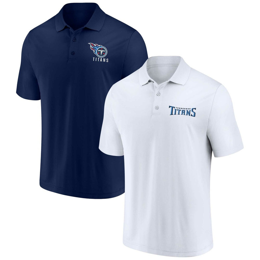 Tennessee Titans Lockup Two-Pack Polo Set - White/Navy - Fanatics