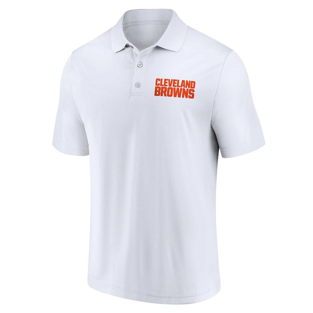 Cleveland Browns Lockup Two-Pack Polo Set - White/Brown - Fanatics