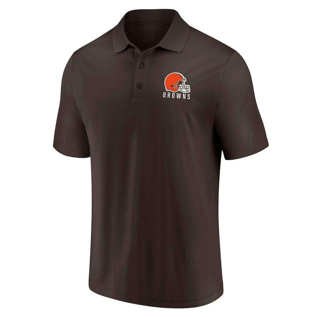 Cleveland Browns Lockup Two-Pack Polo Set - White/Brown - Fanatics