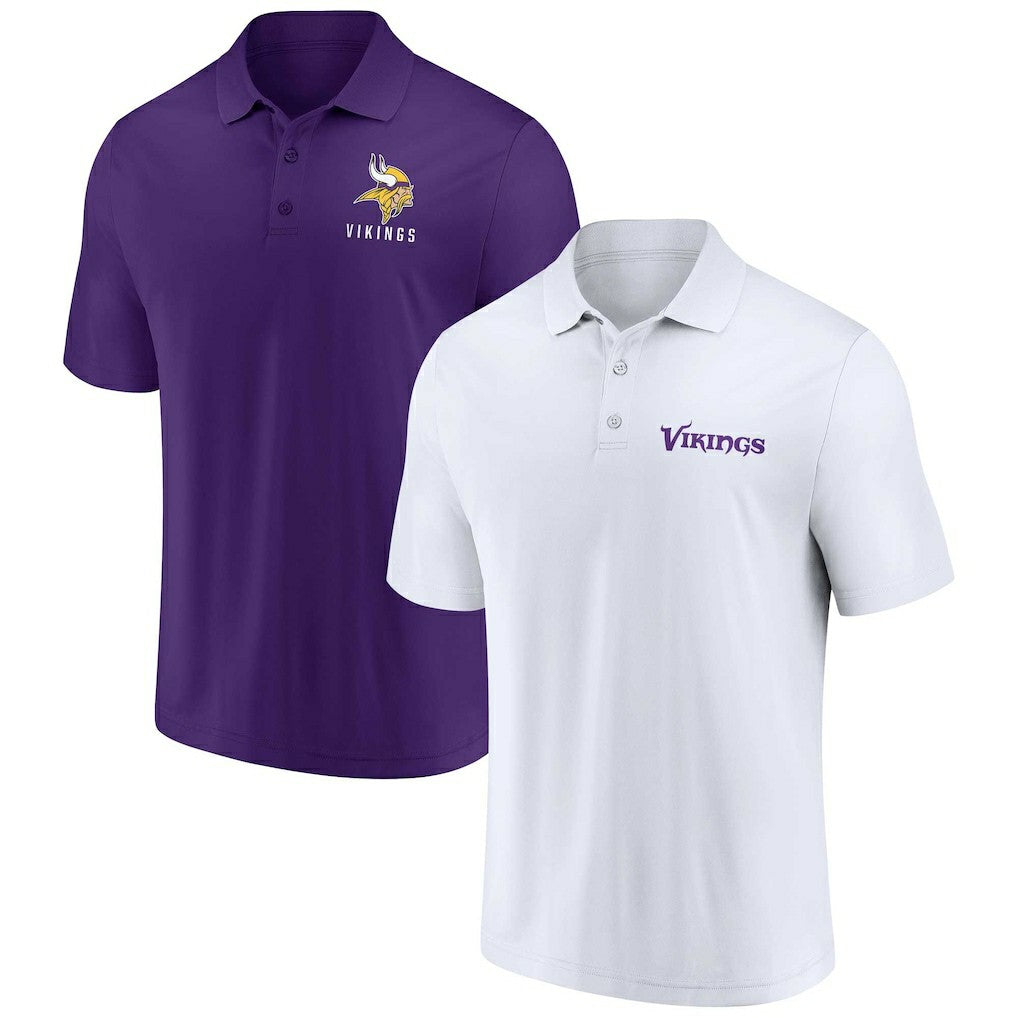 Minnesota Vikings Lockup Two-Pack Polo Set - White/Purple - Fanatics