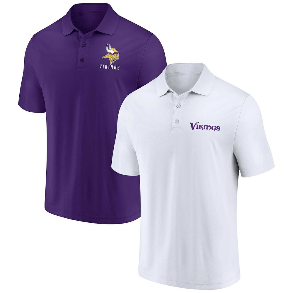 Minnesota Vikings Lockup Two-Pack Polo Set - White/Purple - Fanatics