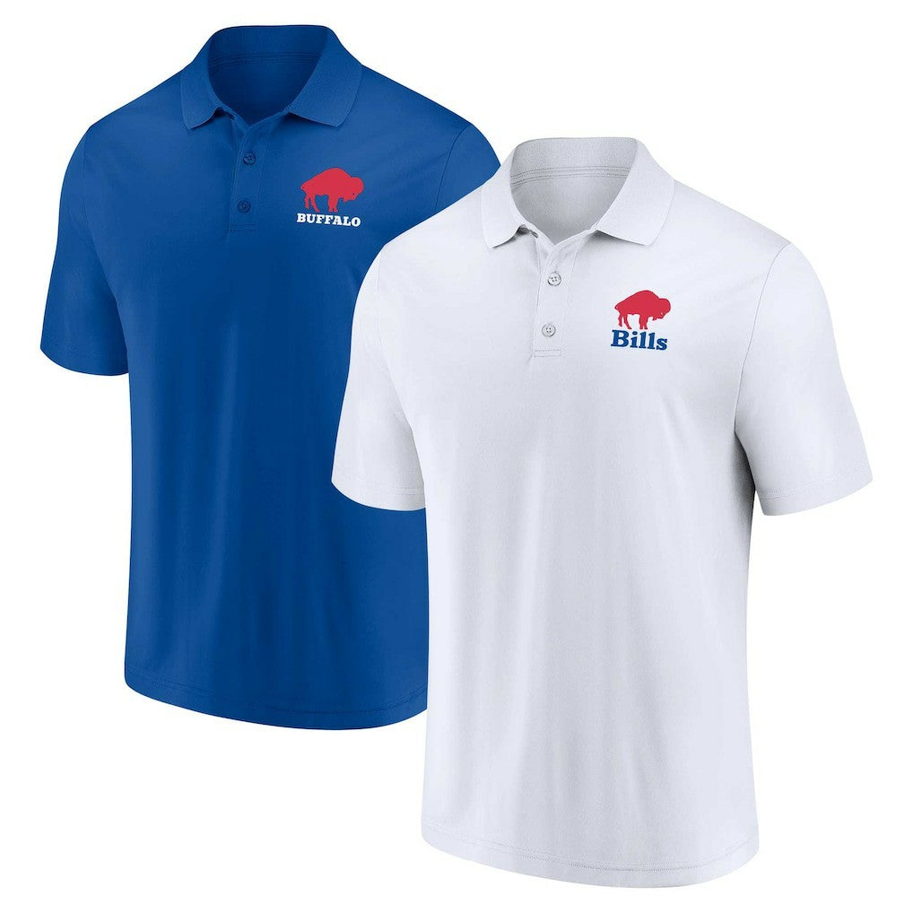 Buffalo Bills Throwback Two-Pack Polo Set - White/Royal - Fanatics