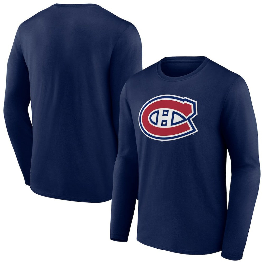 Montreal Canadiens Primary Logo Team Long Sleeve T-Shirt - Navy | NHL Clearance