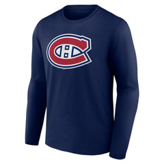 Montreal Canadiens Primary Logo Team Long Sleeve T-Shirt - Navy | NHL Clearance