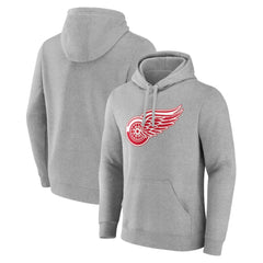 Detroit Red Wings Primary Team Logo Pullover Hoodie - Gray | NHL online