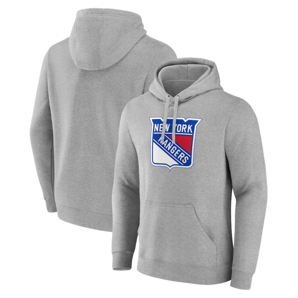 New York Rangers Primary Team Logo Pullover Hoodie - Gray | NHL online