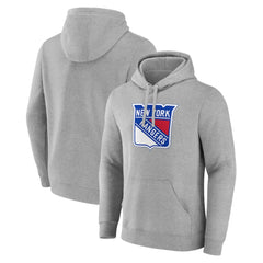 New York Rangers Primary Team Logo Pullover Hoodie - Gray | NHL online