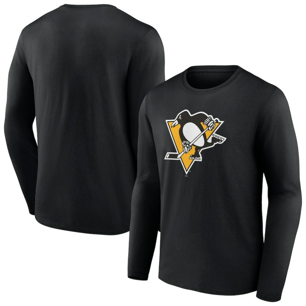 Pittsburgh Penguins Primary Logo Team Long Sleeve T-Shirt - Black | NHL Lifestyle