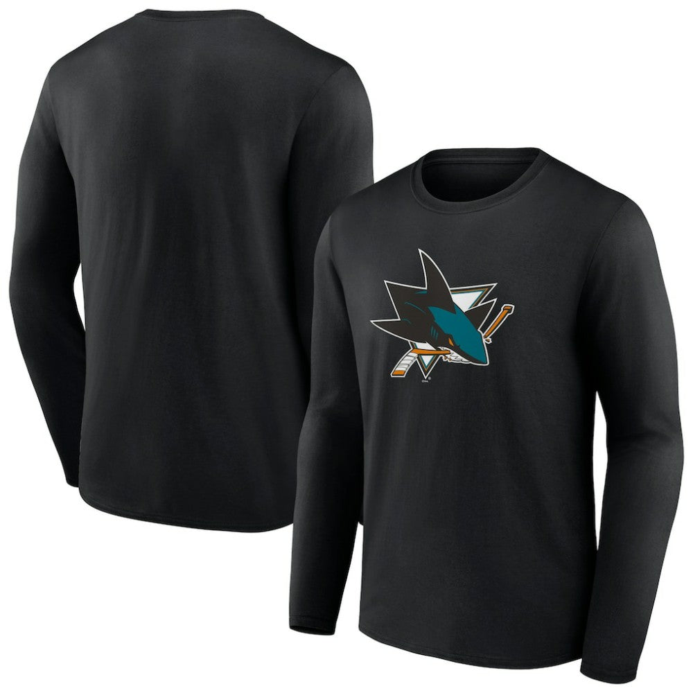 San Jose Sharks Primary Logo Team Long Sleeve T-Shirt - Black | NHL online