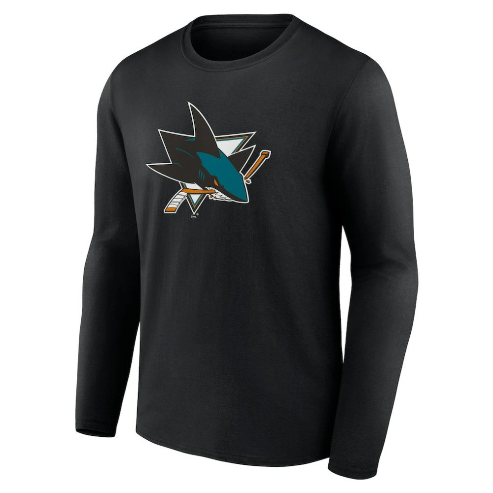 San Jose Sharks Primary Logo Team Long Sleeve T-Shirt - Black | NHL online
