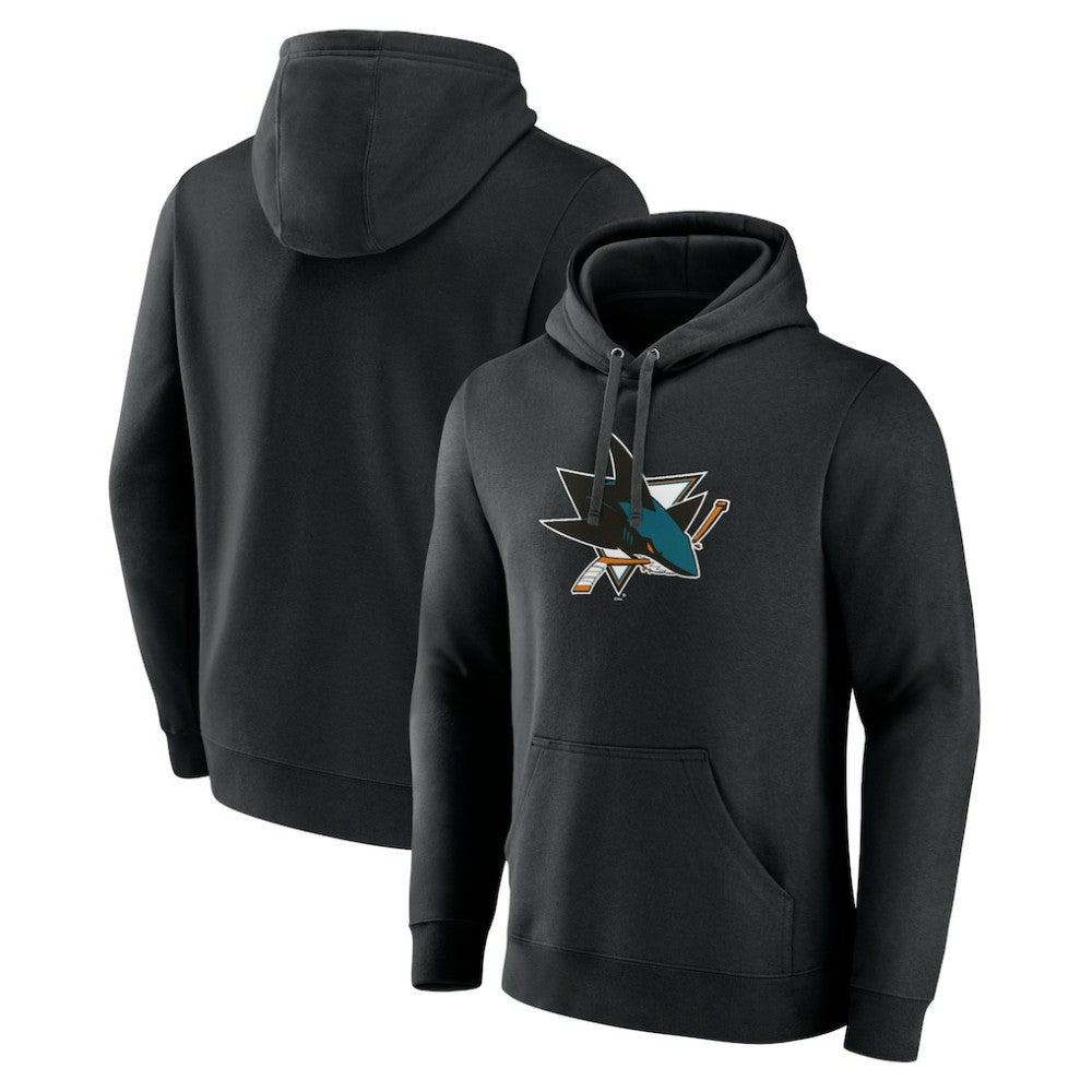 San Jose Sharks Primary Team Logo Pullover Hoodie - Black | NHL online