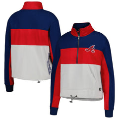 Atlanta Braves The Wild Collective Women's Color Block Half-Zip Jacket Discount