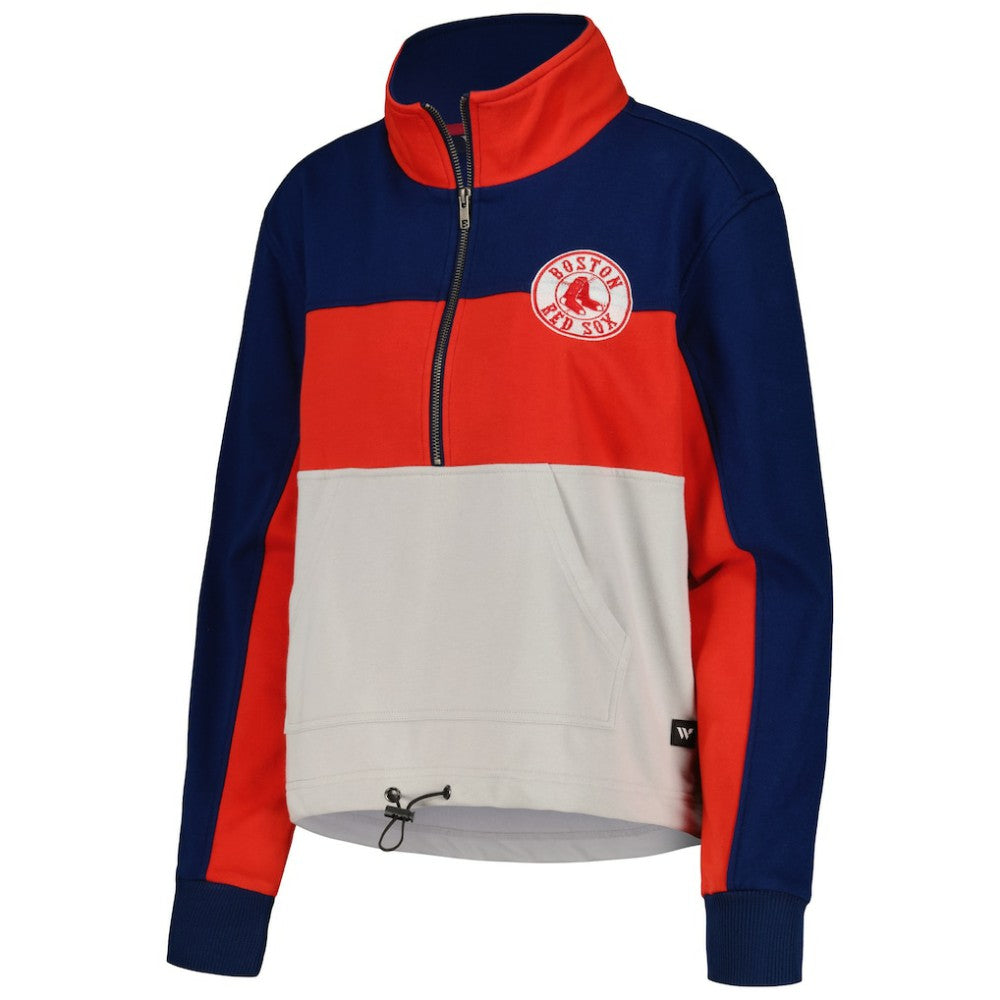 Boston Red Sox The Wild Collective Women's Color Block Half-Zip Jacket Online