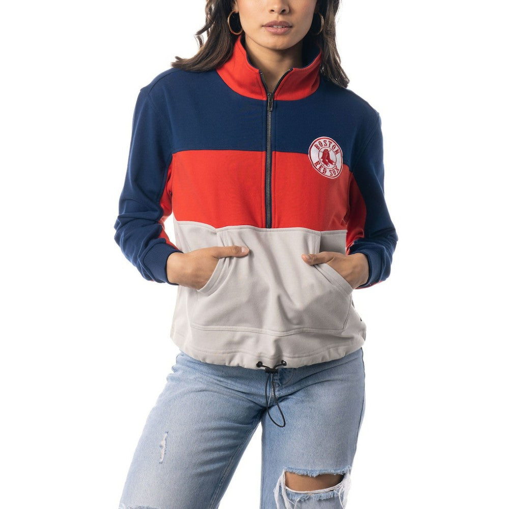 Boston Red Sox The Wild Collective Women's Color Block Half-Zip Jacket Online
