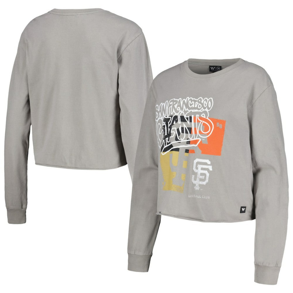 San Francisco Giants The Wild Collective Women's Cropped Long Sleeve T-Shirt Sale