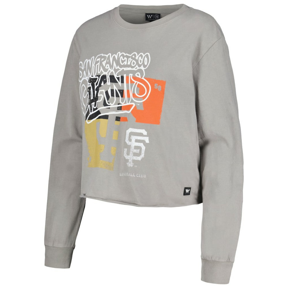 San Francisco Giants The Wild Collective Women's Cropped Long Sleeve T-Shirt Sale