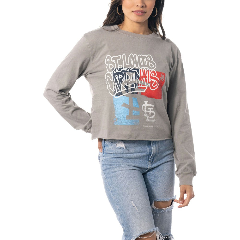 St. Louis Cardinals The Wild Collective Women's Cropped Long Sleeve T-Shirt Outlet