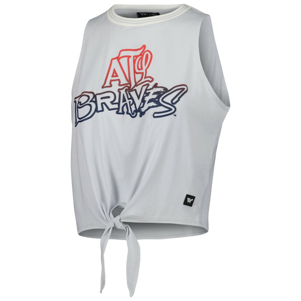 Atlanta Braves The Wild Collective Women's Twisted Tie Front Tank Top Discount