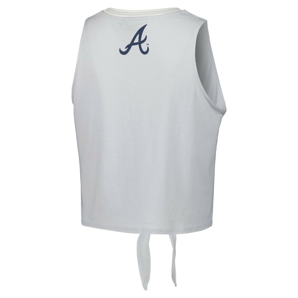 Atlanta Braves The Wild Collective Women's Twisted Tie Front Tank Top Discount