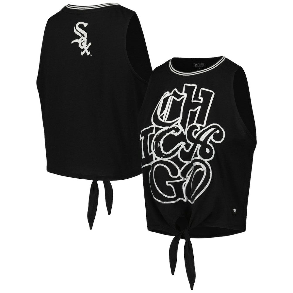Chicago White Sox The Wild Collective Women's Twisted Tie Front Tank Top Discount
