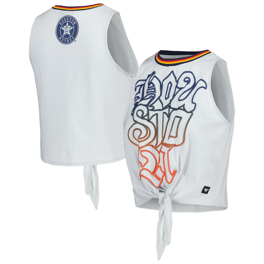 Houston Astros The Wild Collective Women's Twisted Tie Front Tank Top for sale