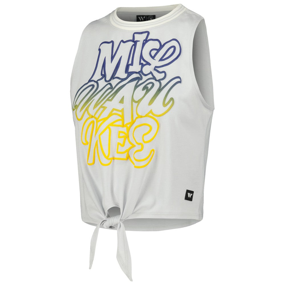 Milwaukee Brewers The Wild Collective Women's Twisted Tie Front Tank Top Discount