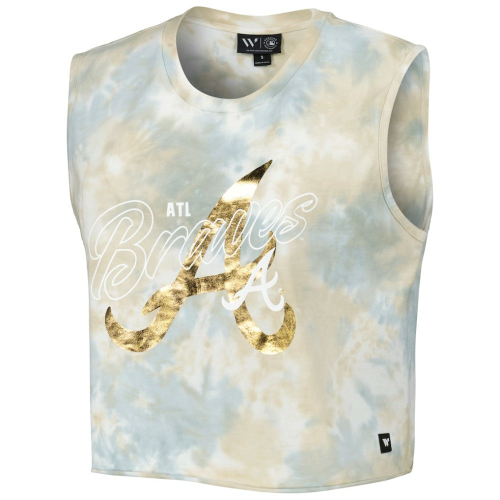 Atlanta Braves The Wild Collective Women's Washed Muscle Tank Top Online