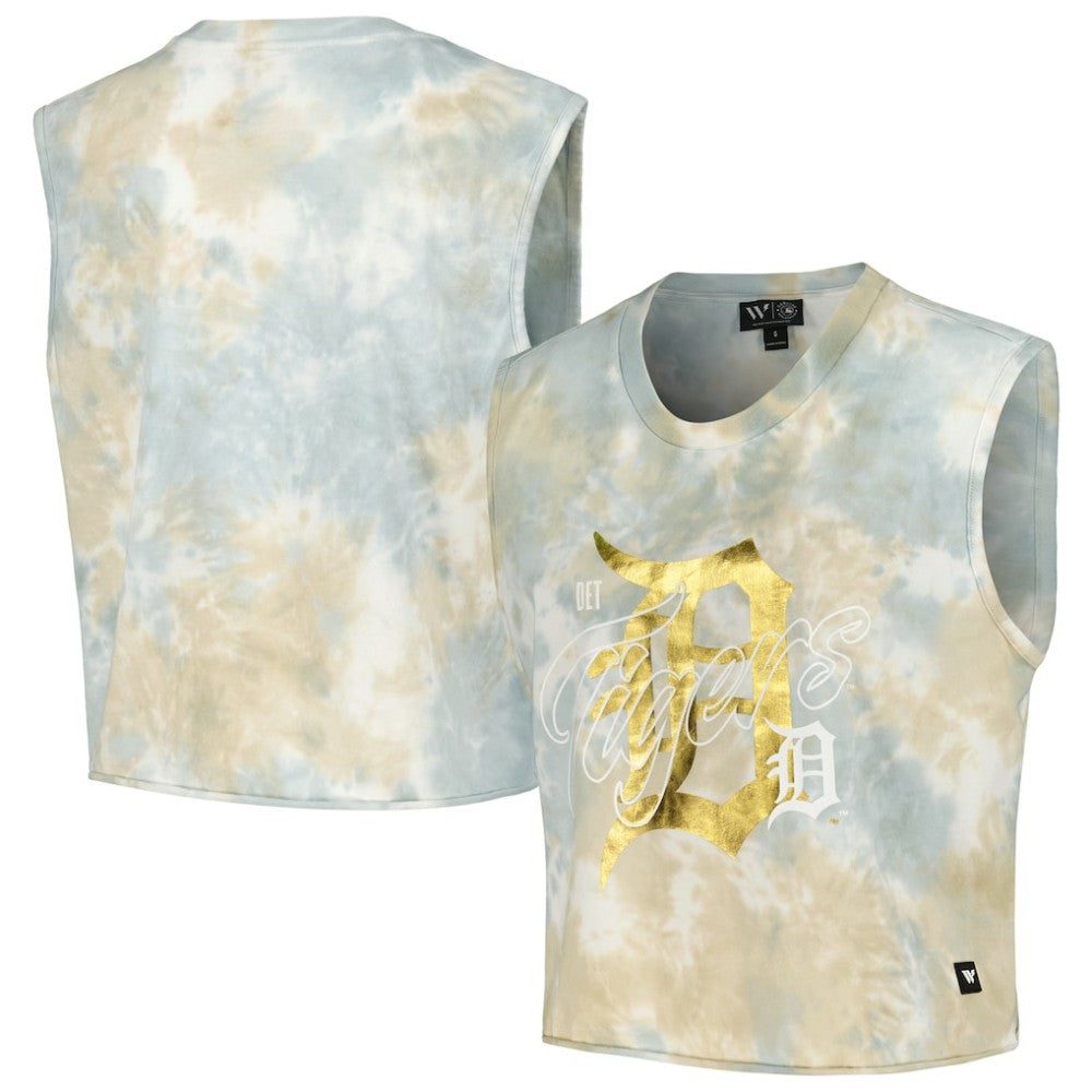 Detroit Tigers The Wild Collective Women's Washed Muscle Tank Top Discount