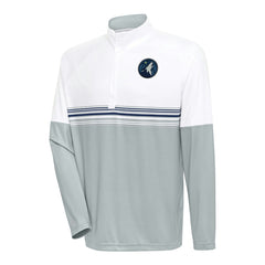Minnesota Timberwolves Antigua Bender Quarter-Zip Pullover Top White/Navy