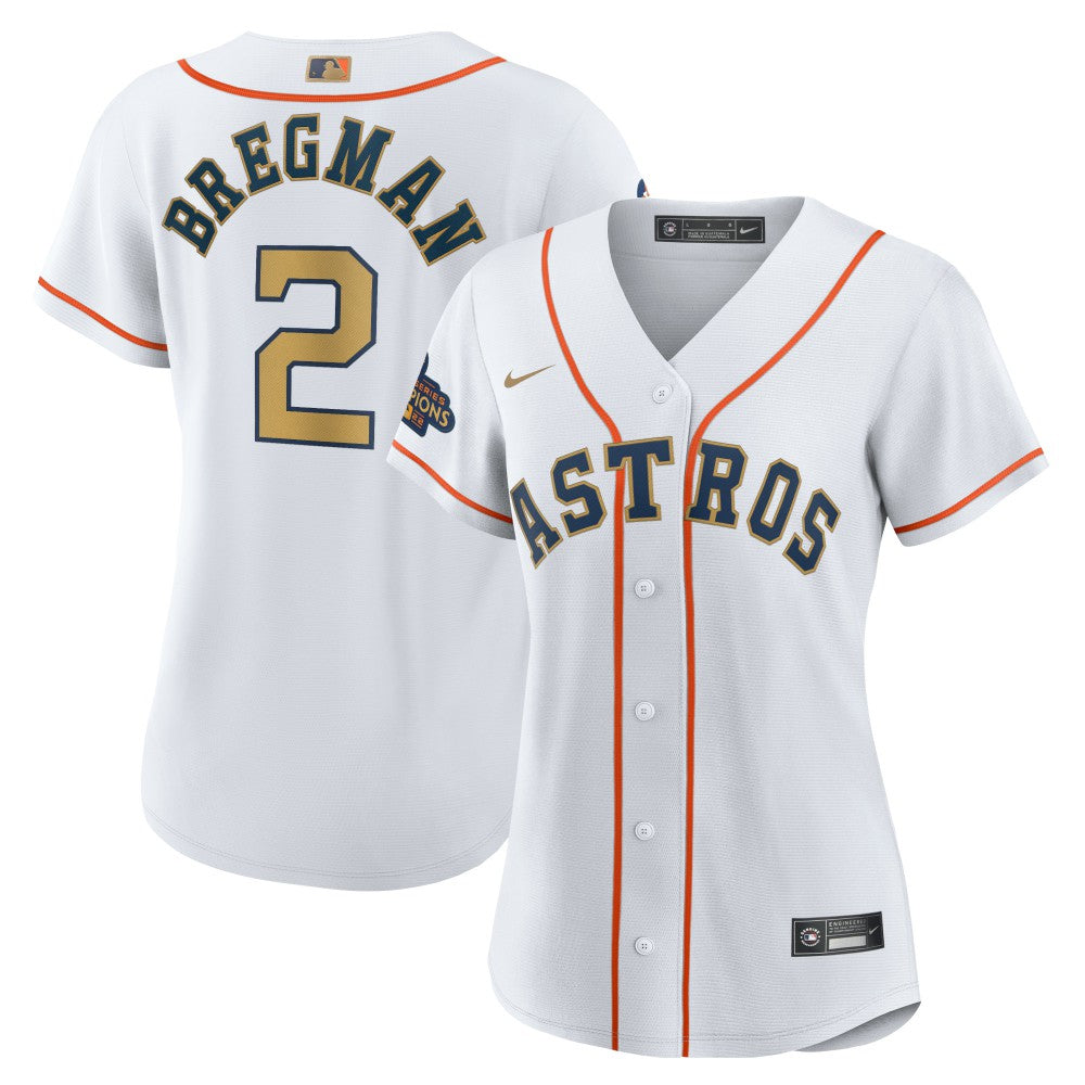 Alex Bregman Houston Astros Nike Women's 2023 Gold Collection Replica Player Jersey Outlet