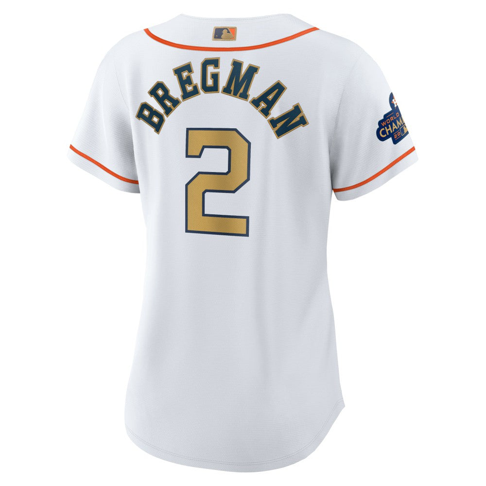 Alex Bregman Houston Astros Nike Women's 2023 Gold Collection Replica Player Jersey Outlet
