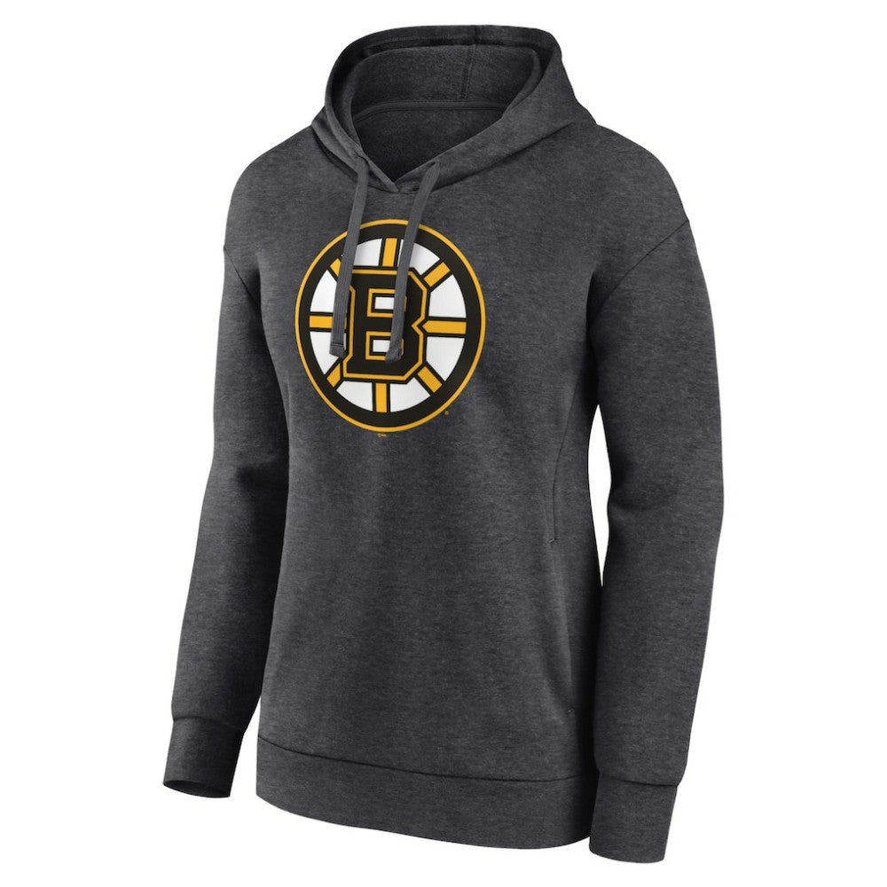 Boston Bruins Women's Primary Logo Pullover Hoodie - Charcoal | NHL on sale