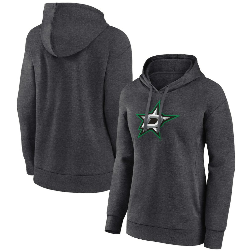 Dallas Stars Women's Primary Logo Pullover Hoodie - Charcoal | NHL Clearance