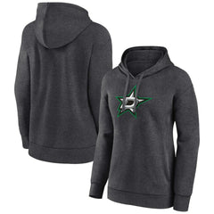 Dallas Stars Women's Primary Logo Pullover Hoodie - Charcoal | NHL Clearance