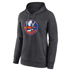 New York Islanders Women's Primary Logo Pullover Hoodie - Charcoal | NHL Clearance