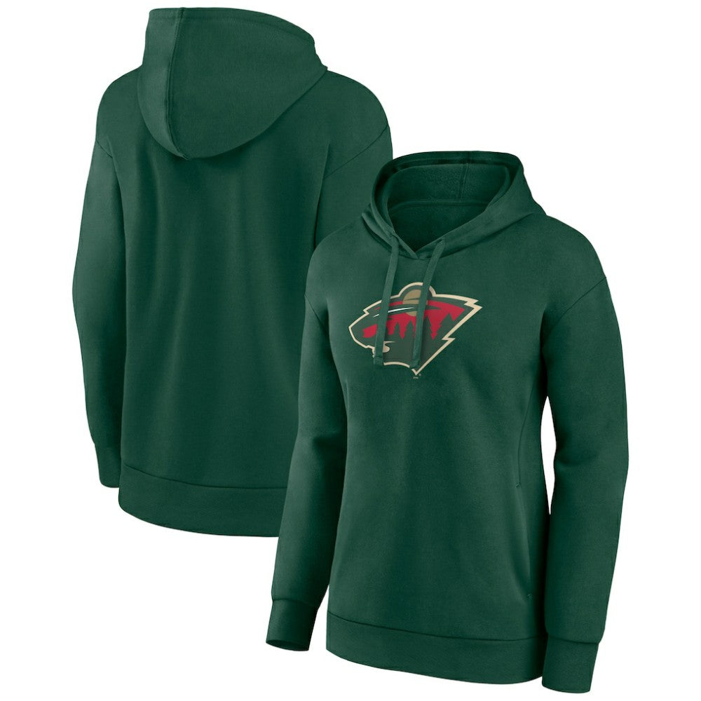 Minnesota Wild Women's Primary Logo Pullover Hoodie - Green | NHL Lifestyle