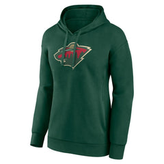 Minnesota Wild Women's Primary Logo Pullover Hoodie - Green | NHL Lifestyle