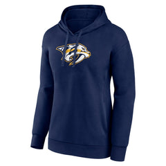Nashville Predators Women's Primary Logo Pullover Hoodie - Navy | NHL Clearance