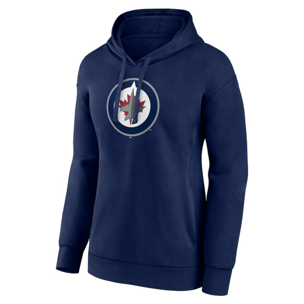 Winnipeg Jets Women's Primary Logo Pullover Hoodie - Navy | NHL Lifestyle