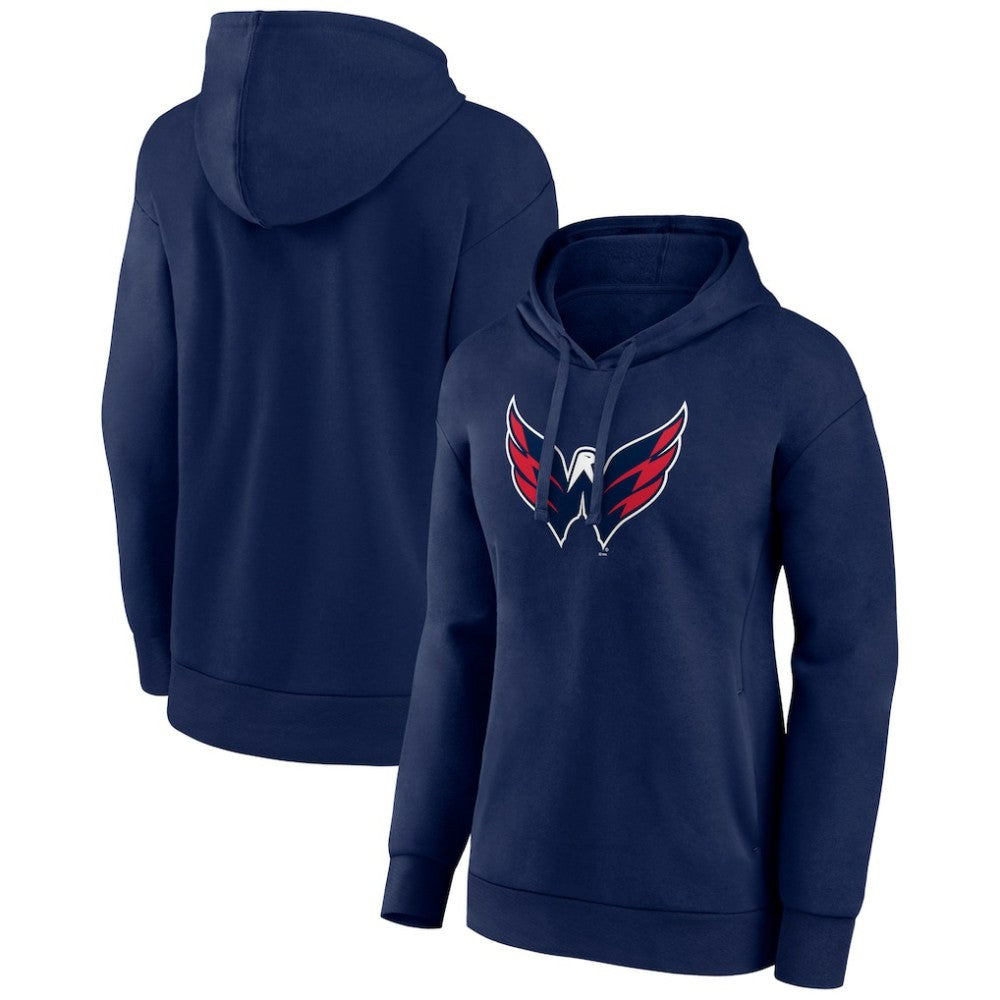 Washington Capitals Women's Primary Logo Pullover Hoodie - Navy | NHL Lifestyle