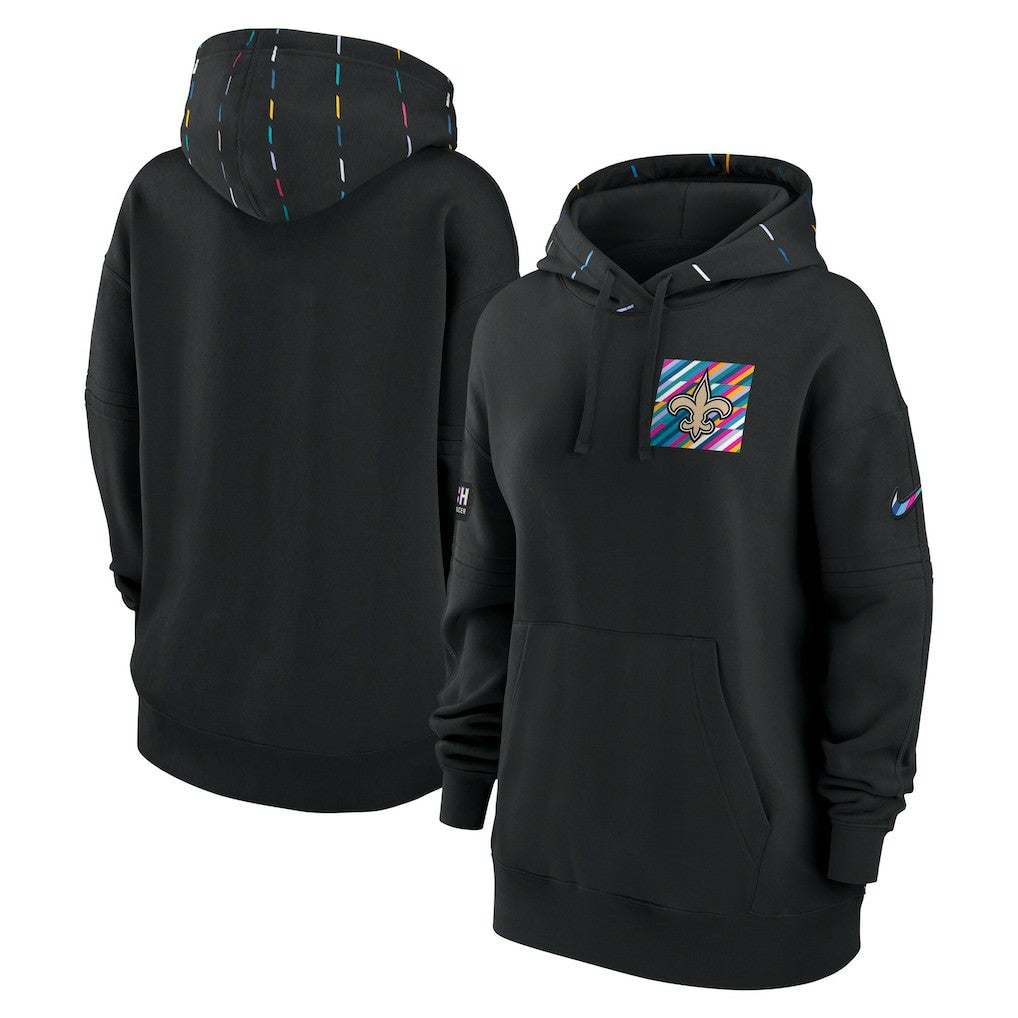 New Orleans Saints Women's 2023 NFL Crucial Catch Club Pullover Hoodie - Black - Nike