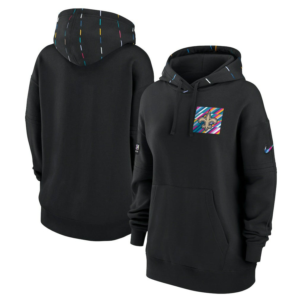 New Orleans Saints Women's 2023 NFL Crucial Catch Club Pullover Hoodie - Black - Nike