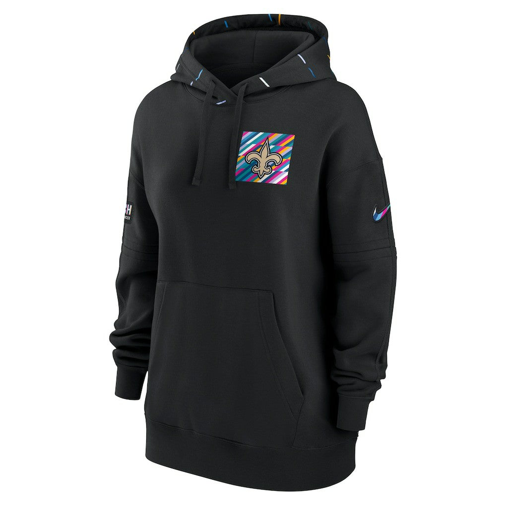 New Orleans Saints Women's 2023 NFL Crucial Catch Club Pullover Hoodie - Black - Nike