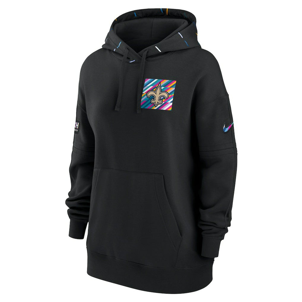 New Orleans Saints Women's 2023 NFL Crucial Catch Club Pullover Hoodie - Black - Nike